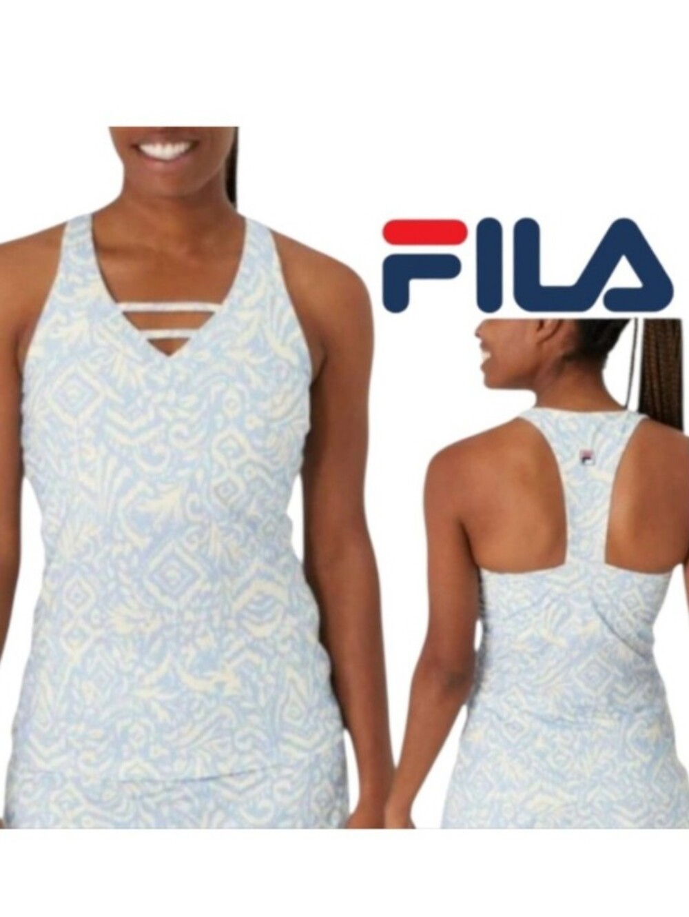 Fila Essentials Racerback Athletic Tank Built-In Bra Tennis Activwear